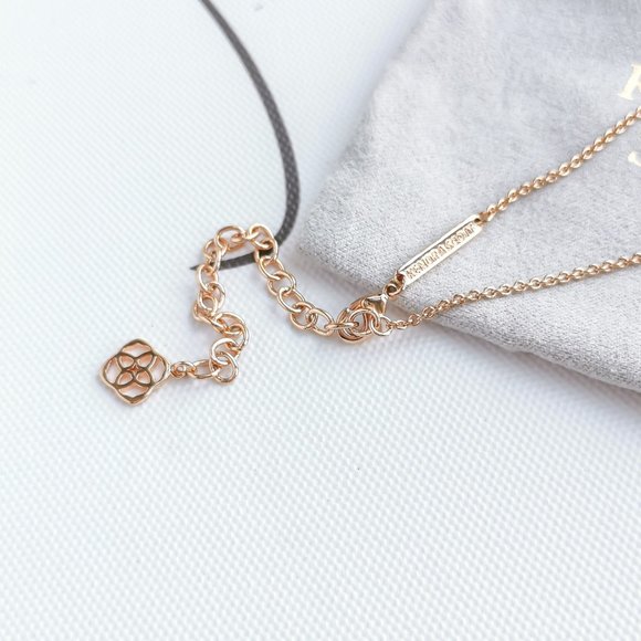 Elisa Rose Gold Pendant Necklace Dichroic Glass - Picture 3 of 3